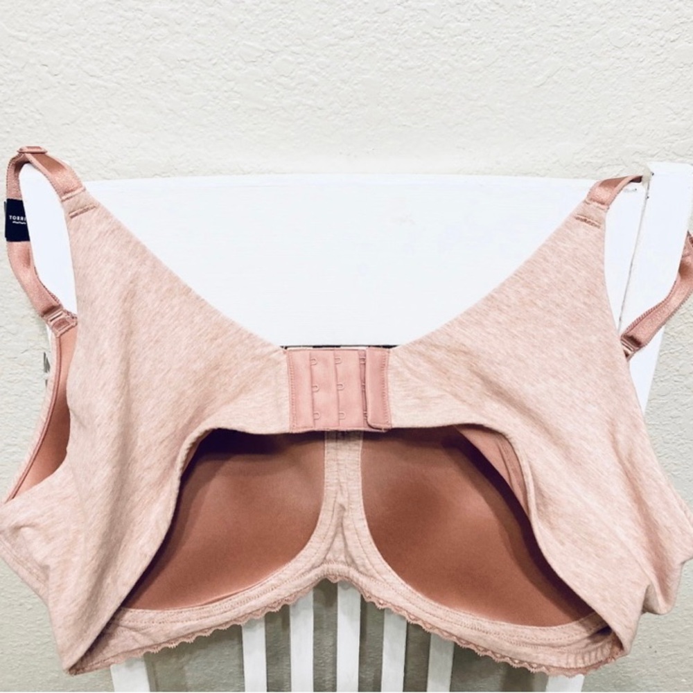 Torrid Dream Wire-Free Cotton Bra Ash Rose Heather Pink Size 44c Lightly Lined - Picture 4 of 10
